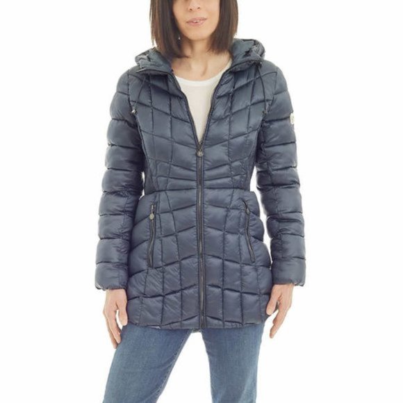 Bernardo Jackets & Blazers - Bernardo Ladies' Quilted Packable Puffer Jacket blue (ıced cove)